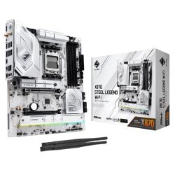 Asrock X870 STEEL LEGEND WIFI, AMD X870, AM5, ATX, 4 DDR5, HDMI, 2 USB4, Wi-Fi 7, 2.5G LAN, RGB, 3x M.2 Asrock X870 STEEL LEGEND WIFI, AMD X870, AM5, ATX, 4 DDR5, HDMI, 2 USB4, Wi-Fi 7, 2.5G LAN, RGB, 3x M.2